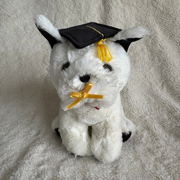 Aurora Jacques French Bulldog Graduation Dog Plush 9” Stuffed Animal Toy Diploma - Picture 1 of 6